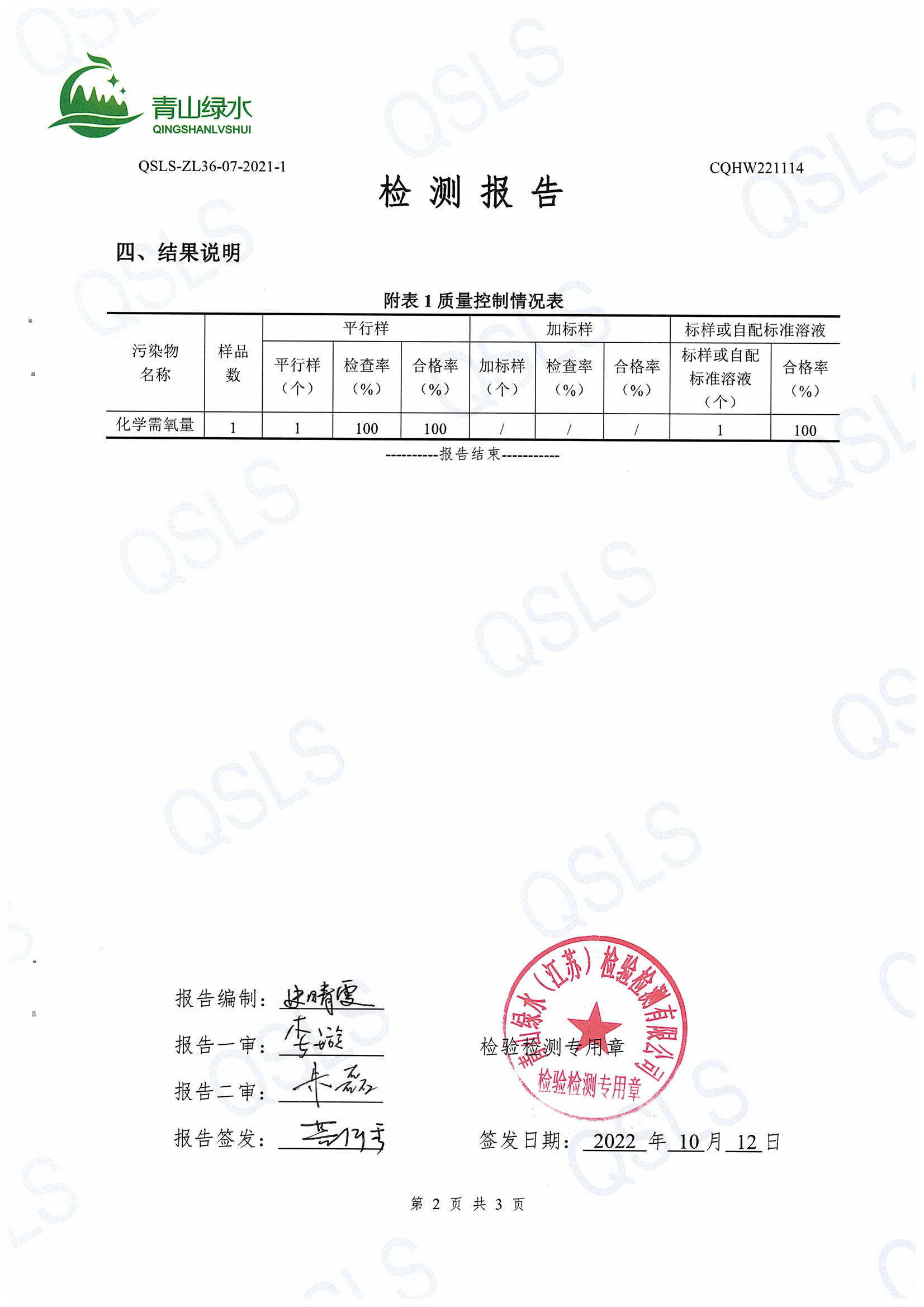 编号CQHW221114检测报告-4